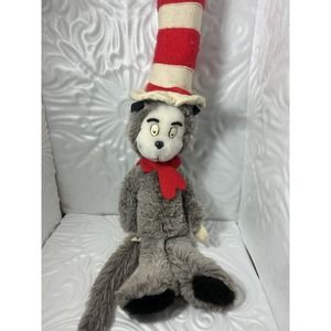Cat in the Hat Gray Plush 17" Dr Seuss Vintage Eden 1979 used Toys Vintage